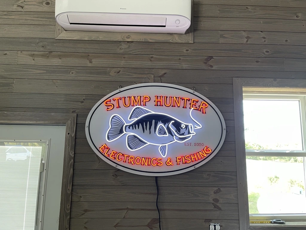 Stump Hunter, LED Neon sign with background graphics