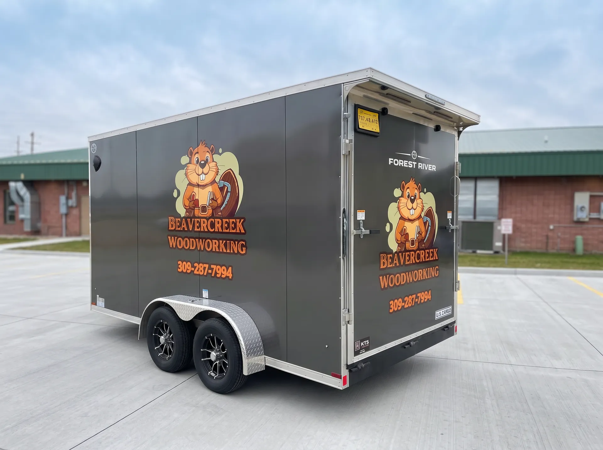 Beavercreek Woodworking — Branded enclosed trailer graphics