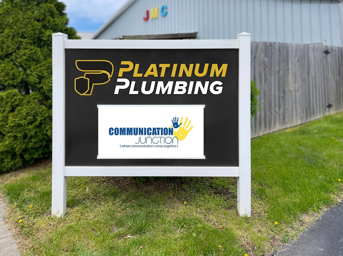 Communication Junction interior signage with wayfinding