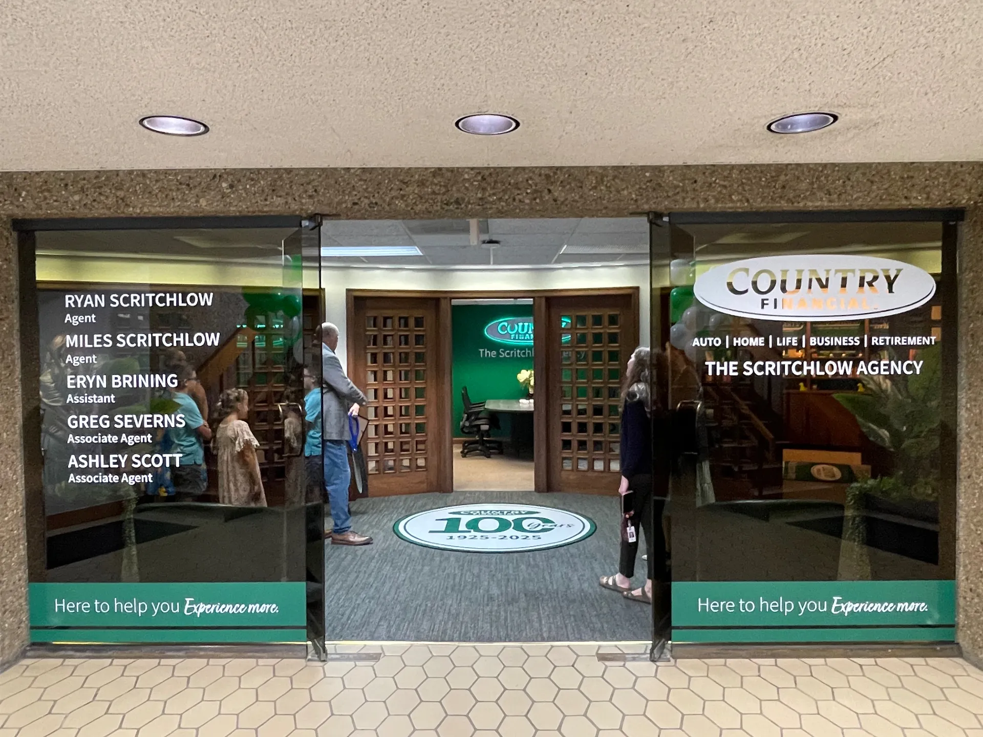 Country Financial — Office window identity package