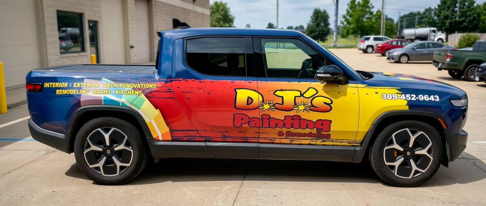 D.J.'s Painting & Remodeling — Full-color contractor pickup wrap
