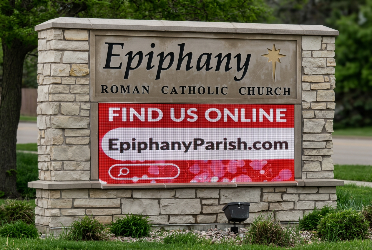 Epiphany Roman Catholic Church custom signage