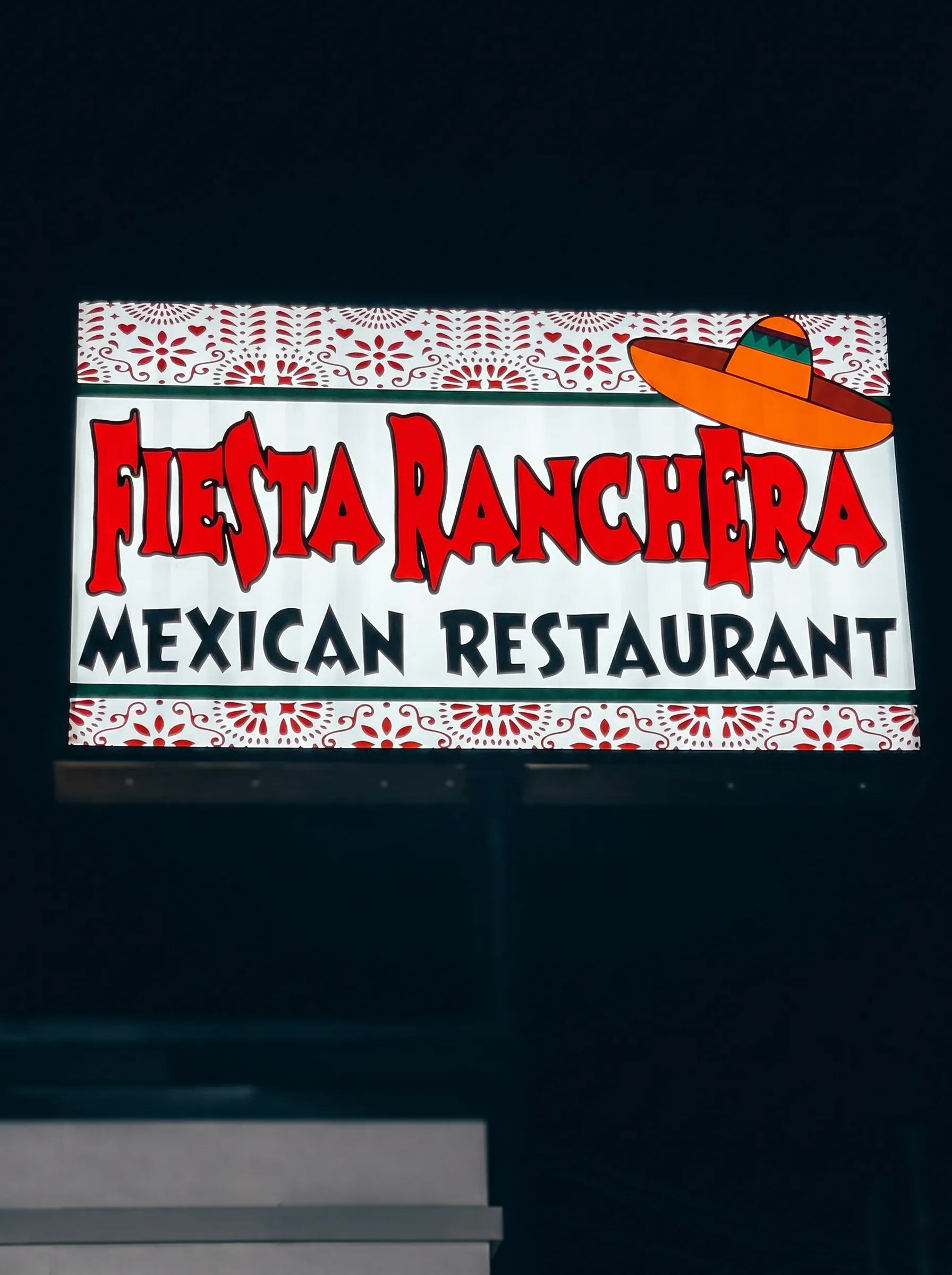 Fiesta Ranchera — Illuminated restaurant cabinet sign