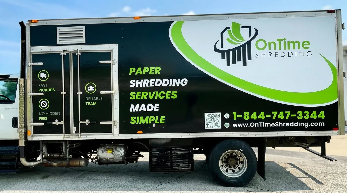 OnTime Shredding — Box truck fleet wrap