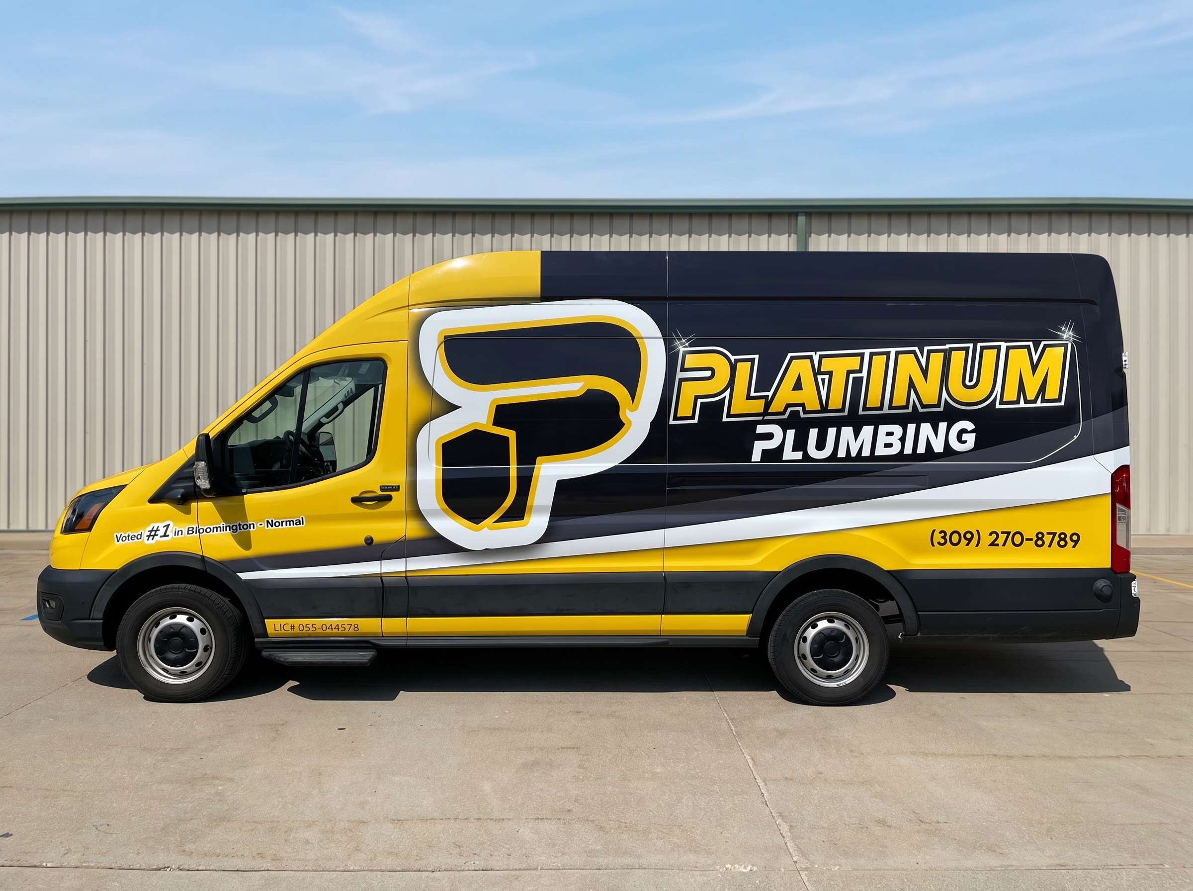 Platinum Plumbing service van fleet wrap with brand identity
