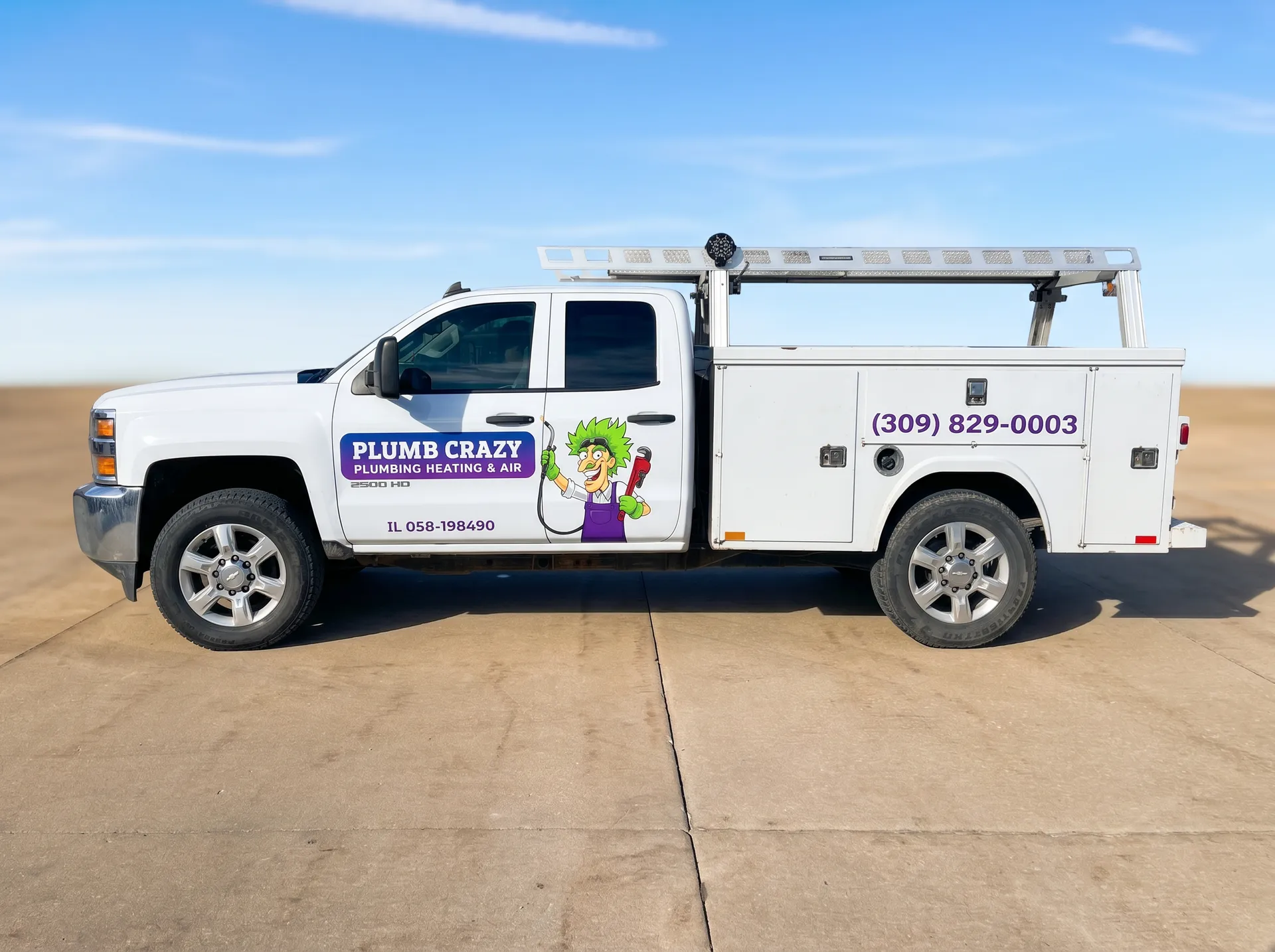 Plumb Crazy — Mascot service truck graphics