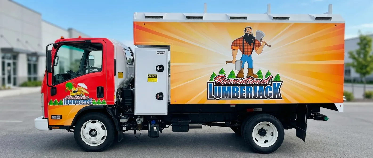 Recreational Lumberjack — Illustrated box truck wrap
