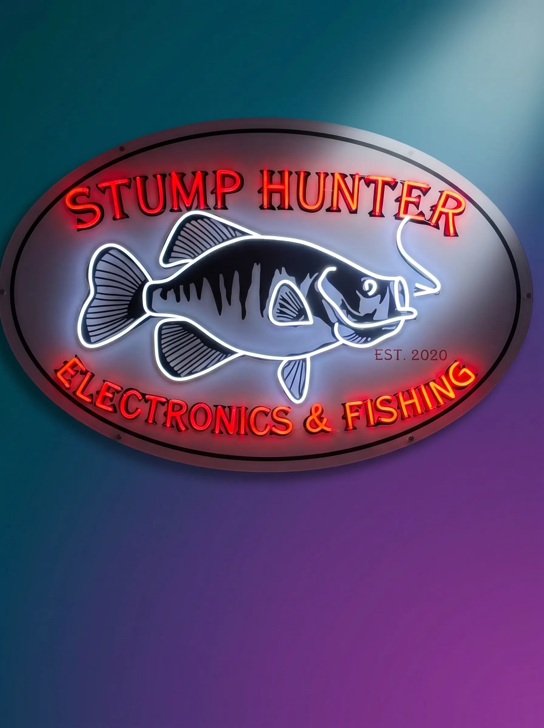 Stump Hunter — LED Neon sign with background graphics